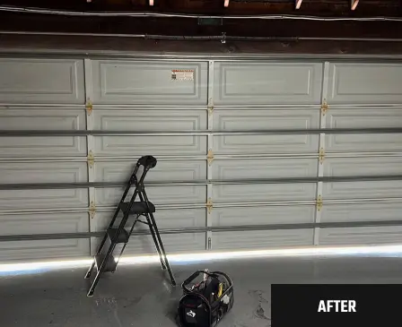 Same garage door after repair, project 6