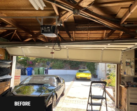 Garage door before repair, project 9